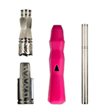 DynaVap 'The B' Neon Series vaporizers in pink and silver, front view, easy to use
