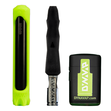 DynaVap 'B' Starter Pack with green full torch, black silicone sleeve, and storage container