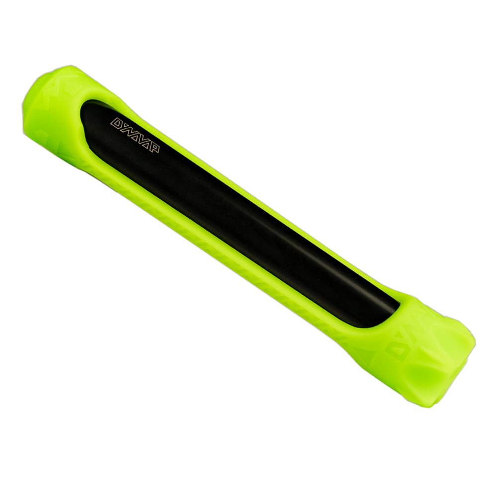 DynaVap SlingStash in vibrant neon green, front view, compact and portable accessory
