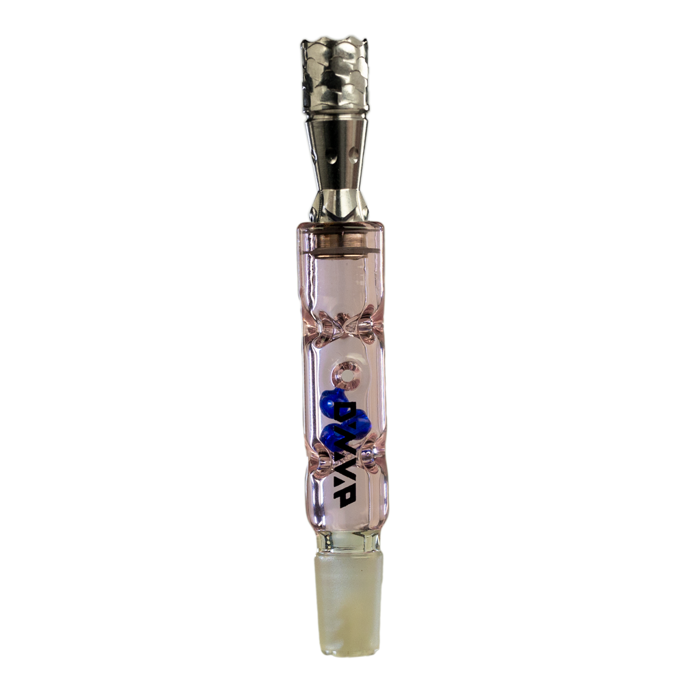 DynaVap The BB3 Vaporizer in Pink with Clear Glass Body and Stainless Steel Tip - Front View
