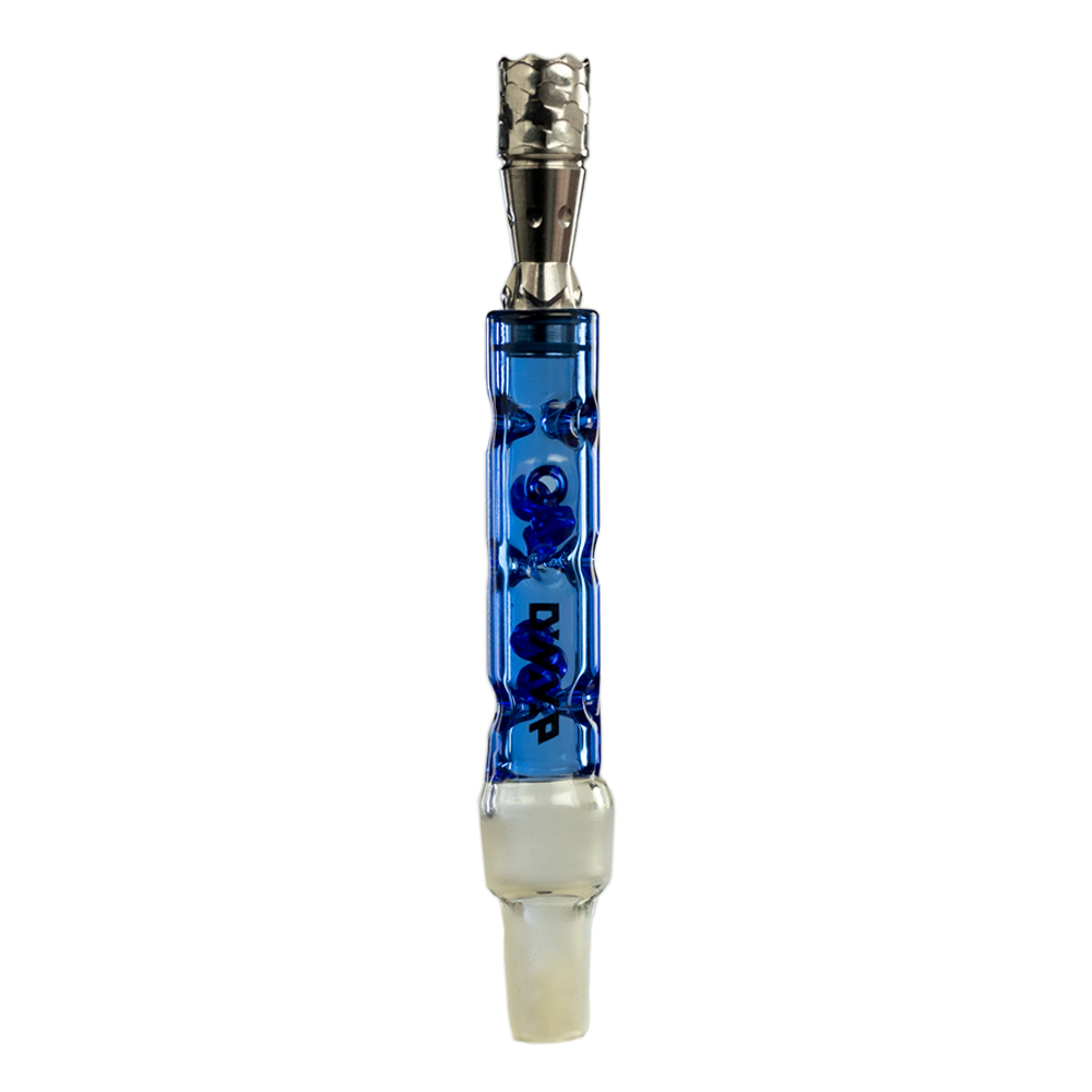 DynaVap LLC's The BB6 Blue Vaporizer - Front View with Intricate Glass Detailing