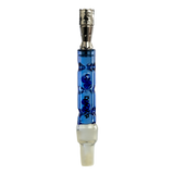 DynaVap LLC's The BB6 Blue Vaporizer - Front View with Intricate Glass Detailing