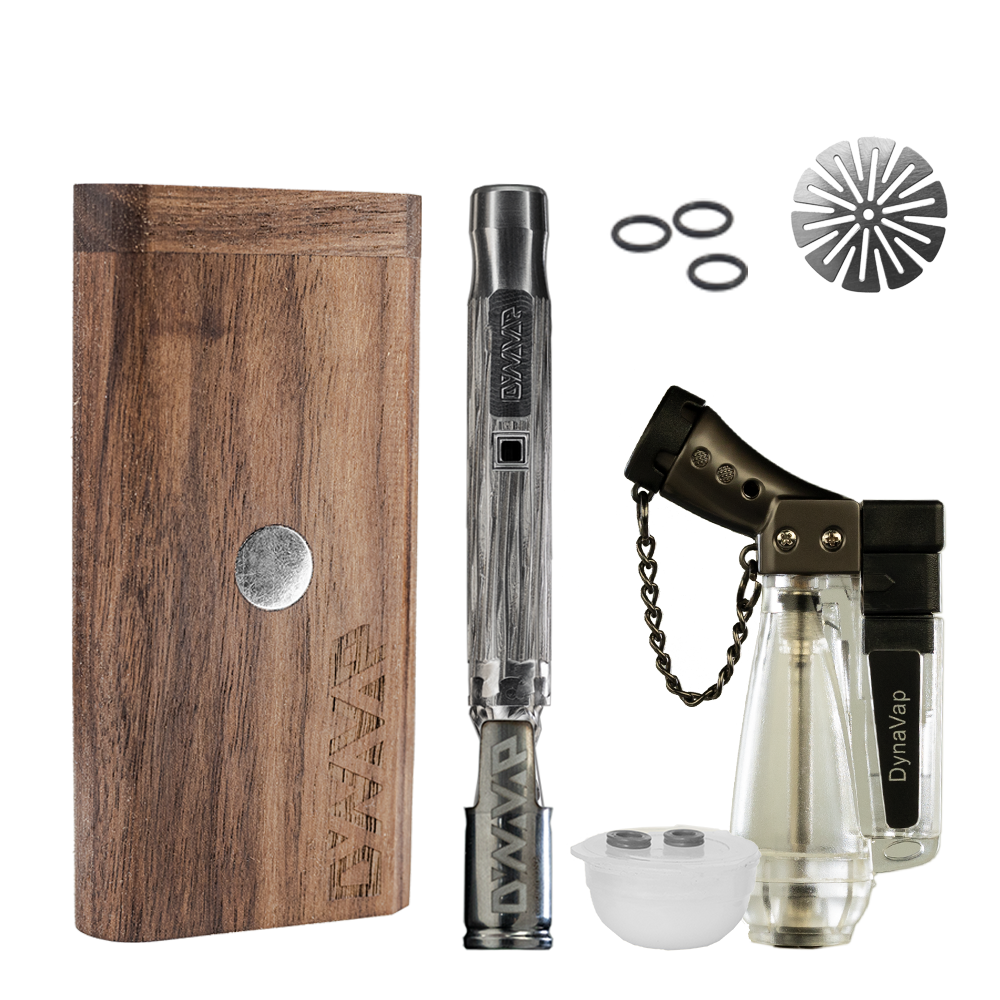 DynaVap 'M' Plus Starter Pack with Walnut Case, Vaporizer, Torch Lighter, and Accessories