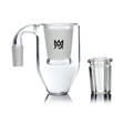 MJ Arsenal Clear Glass Reclaim/Dry Ash Catcher for Dab Rigs, Front View on White Background