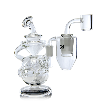 MJ Arsenal Glass Reclaim Dry Ash Catcher for Dab Rigs, Front View on Seamless White Background