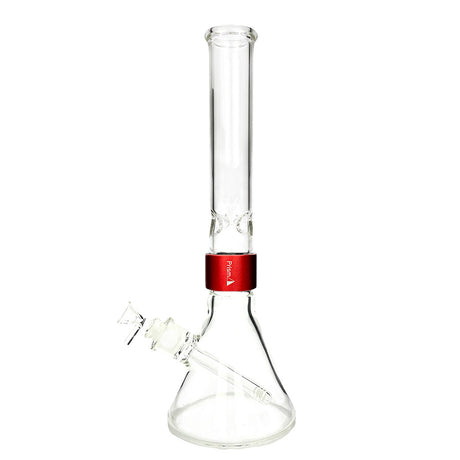 Prism CLEAR TALL BEAKER SINGLE STACK with Red Accents - Front View on White Background