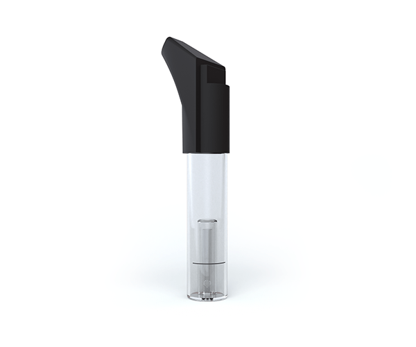 G Pen Roam Mouthpiece replacement part, clear and black, front view on white background