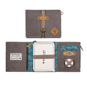 Revelry Supply 'The Rolling Kit' in Ash - Smell Proof Travel Kit Open View