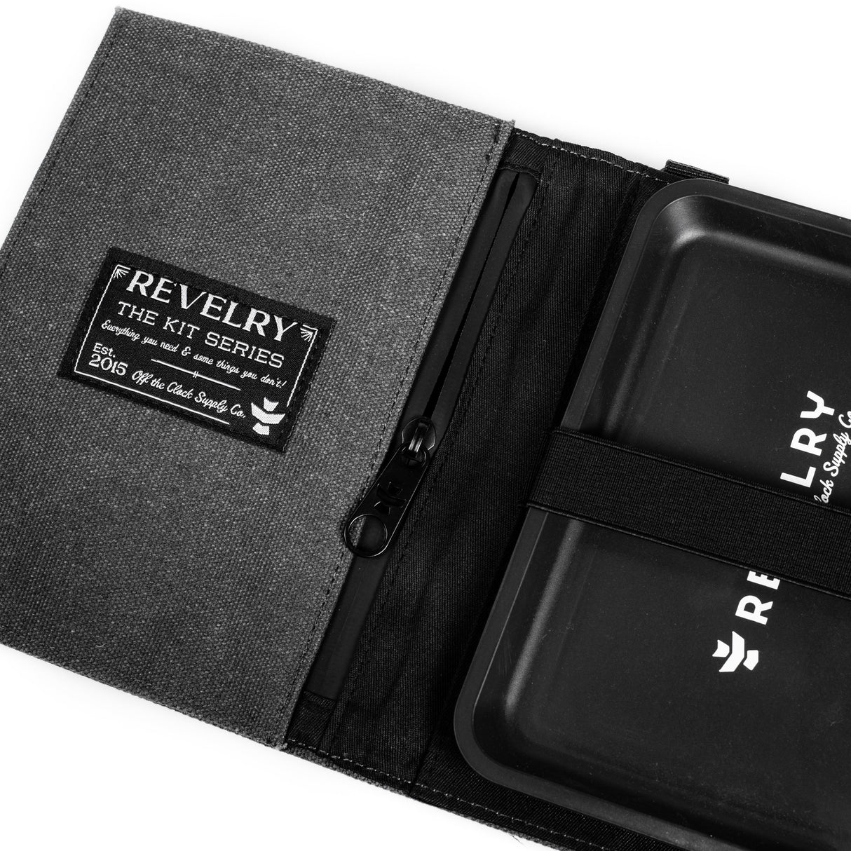 Revelry Supply - The Rolling Kit Opened Showing Smell Proof Case and Compartments