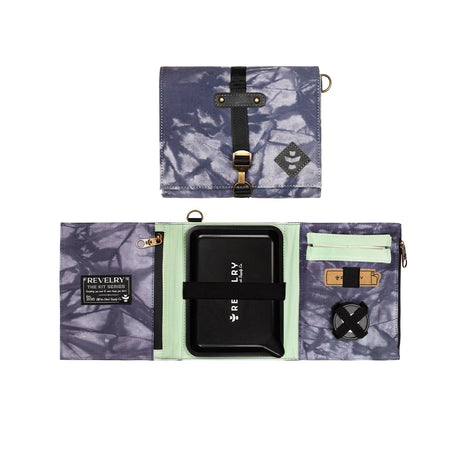 Revelry Supply The Rolling Kit in Tie Dye - Smell Proof Travel Case Open and Closed Views