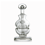 MJ Arsenal Royale Mini Dab Rig, clear borosilicate glass, 5" with 90-degree banger hanger