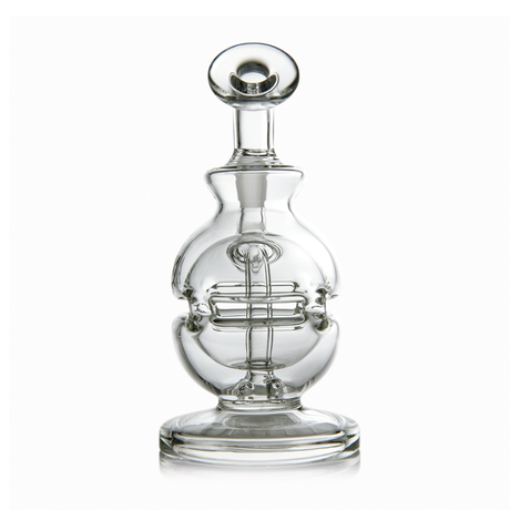 MJ Arsenal Royale Mini Dab Rig, clear borosilicate glass, 5" with 90-degree banger hanger