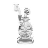 MJ Arsenal Royale Mini Dab Rig with banger hanger design, clear borosilicate glass, front view