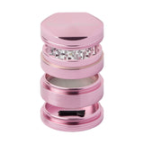Blazy Susan pink aluminum 4-piece herb grinder with kief catcher and scraper