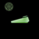 Glow-in-the-dark SoftGlass Aura Token Hand Pipe with Steel Tamper & Silicone Cover