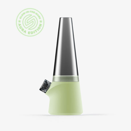 SOFTGLASS Aura Glow-in-the-Dark Totem Bong Limited Edition with Seamless White Background
