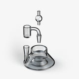 SOFTGLASS Tandem Rig Base Kit with 90° 10mm Quartz Bucket, top view on white background