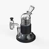 SOFTGLASS Borosilicate Mason Showerhead Perc Top for Tandem Rig, clear with black accents