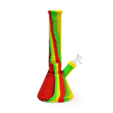 Ritual 12'' Deluxe Silicone Beaker in Rasta Colors with Removable Base and Bowl Front View