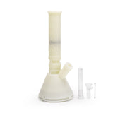 Ritual 12'' Deluxe Silicone Beaker in Titanium White UV with accessories, front view on white background