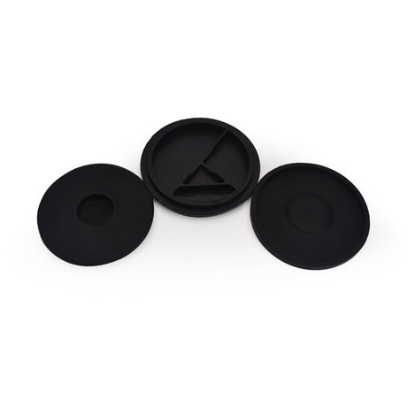Ritual 12'' Deluxe Silicone Beaker in Black & Red, modular pieces displayed on white