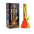 Ritual 12'' Deluxe Silicone Beaker in Rasta colors with packaging, durable & easy to clean