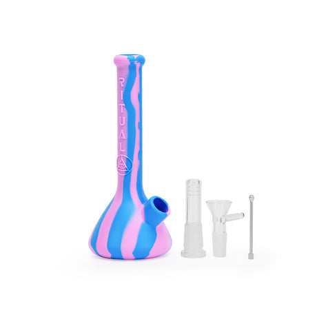 Ritual 7.5'' Deluxe Silicone Mini Beaker in Cotton Candy colors with accessories