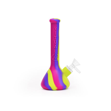 Ritual 7.5'' Deluxe Silicone Mini Beaker in Miami Sunset colors, front view on white background