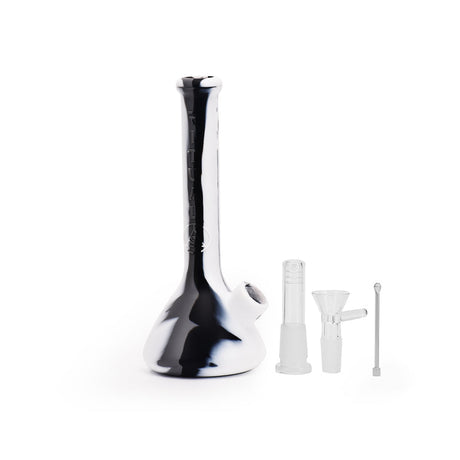 Ritual 7.5'' Deluxe Silicone Mini Beaker in Marble Black & White with Accessories