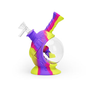 Ritual 7.5'' Silicone Astro Bubbler in Miami Sunset color scheme, front view on white background