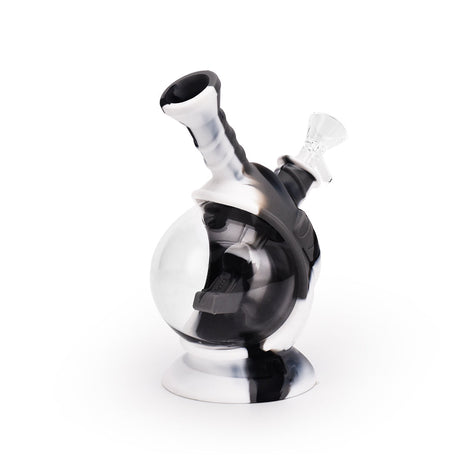 Ritual 7.5'' Silicone Astro Bubbler in Black & White Marble - Angled Side View