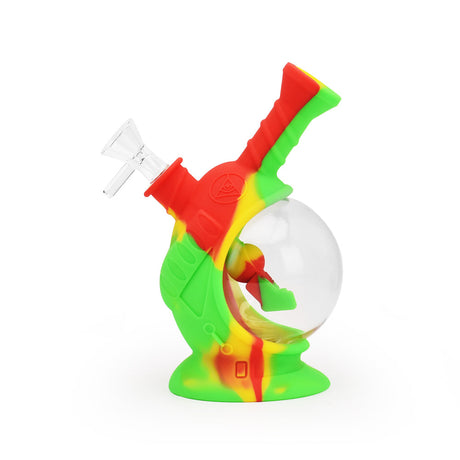 Ritual 7.5'' Silicone Astro Bubbler in Rasta colors, front view on white background