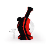 Ritual 7.5'' Silicone Astro Bubbler in Black & Red with Transparent Bowl - Side View