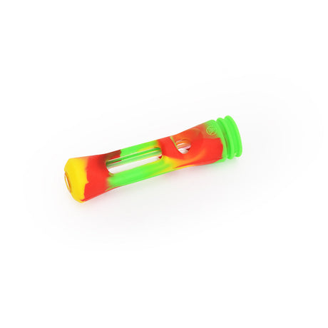 Ritual 3.5'' Silicone Taster in Rasta colors on white background, portable and durable design