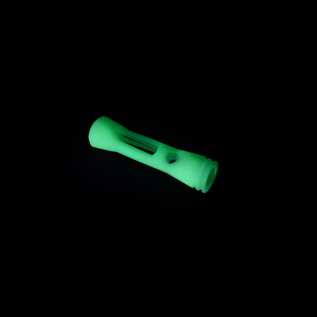 Ritual 3.5'' Silicone Tasters in UV Titanium White glowing in the dark, angled view
