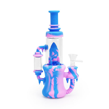 Ritual 8.5'' Silicone Rocket Recycler in Cotton Candy colors, front view on white background