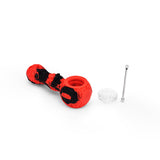 Ritual 4'' Silicone Spoon Pipe in Red & Black with Removable Glass Bowl and Poker - Top View