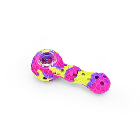 Ritual 4'' Silicone Spoon Pipe in Miami Sunset colors, top view on white background