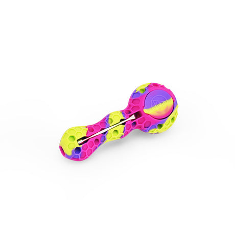Ritual 4'' Silicone Spoon Pipe in Miami Sunset colors, angled view on white background