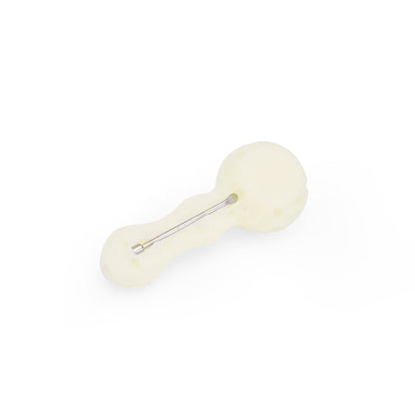 Ritual 4'' UV Reactive Silicone Spoon Pipe in Titanium White, Portable Design, Top View