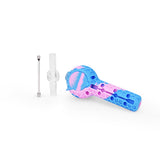 Ritual 4'' Silicone Nectar Spoon in Cotton Candy colors with Quartz Tip, front view on white background