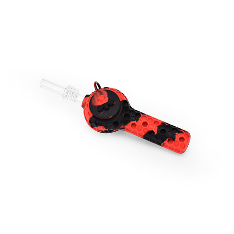 Ritual 4'' Silicone Nectar Spoon in Black & Red with Glass Tip - Top View