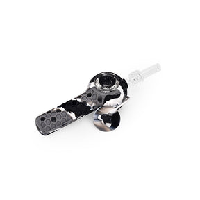 Ritual 4'' Silicone Nectar Spoon in Black & White Marble Design, Durable & Portable