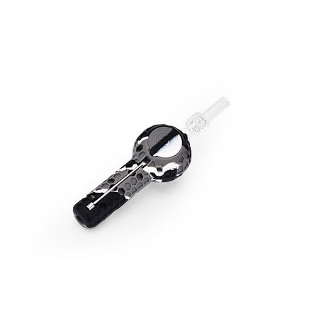 Ritual 4'' Silicone Nectar Spoon in Black & White Marble Design with Durable Tip