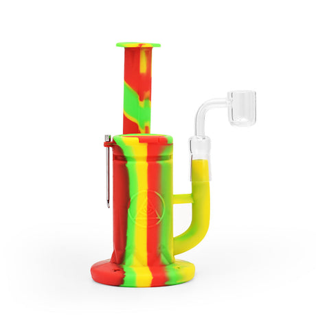 Ritual 8.5'' Rasta Silicone Sidecar Rig with Quartz Banger - Front View