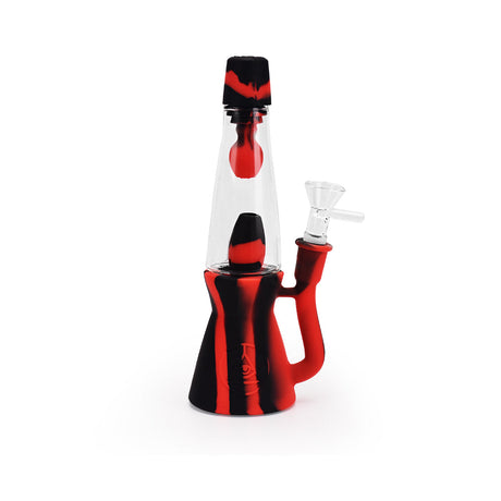 Ritual 7.5'' Silicone Lava Lamp Bong in Black & Red with Deep Bowl - Front View