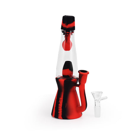 Ritual 7.5'' Silicone Lava Lamp Bong in Black & Red with Removable Bowl - Front View