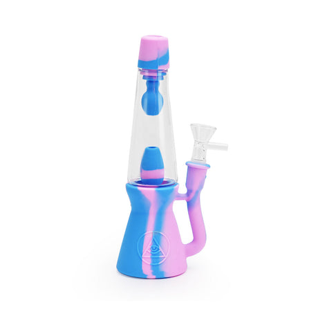 Ritual 7.5'' Silicone Lava Lamp Bong in Cotton Candy colors with a clear glass chamber