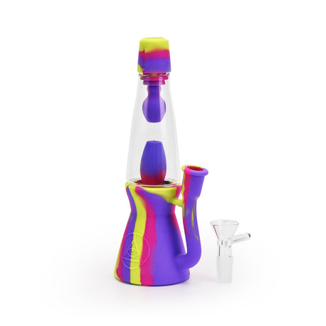 Ritual 7.5'' Silicone Lava Lamp Bong in Miami Sunset colors, front view on white background
