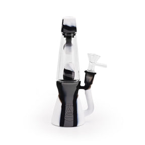 Ritual 7.5'' Silicone Lava Lamp Bong in Black & White Marble with Deep Bowl - Front View